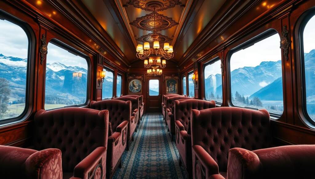 Luxurious train interior